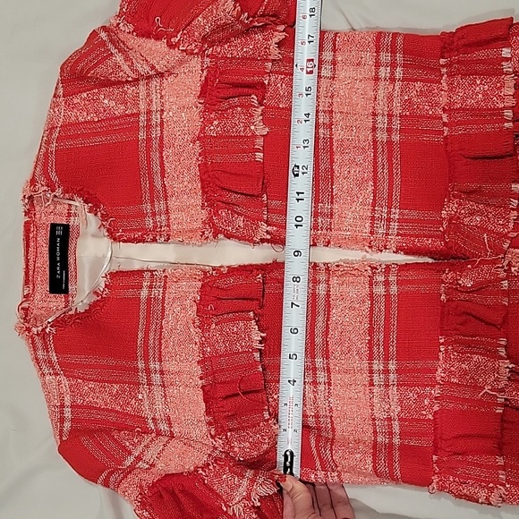 Zara red tweed plaid blazer - Picture 7 of 7